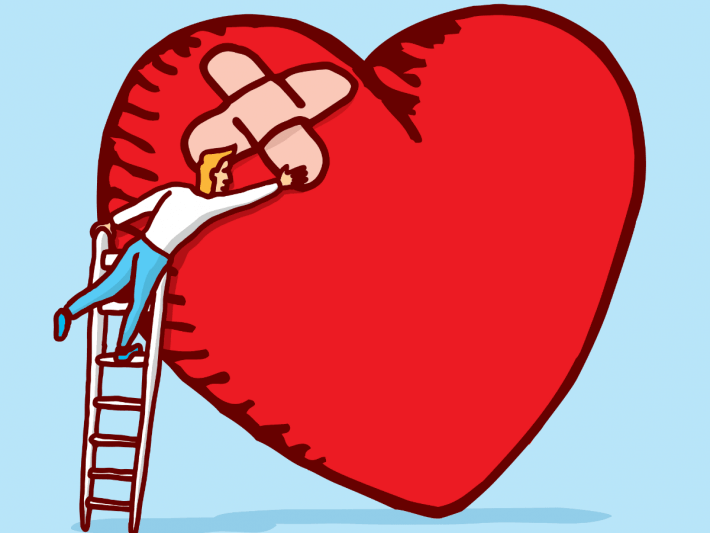 When is a broken heart pain finally cured?